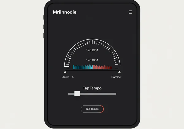 একটি আধুনিক অনলাইন মেট্রোনোম ইন্টারফেসের স্ক্রিনশট