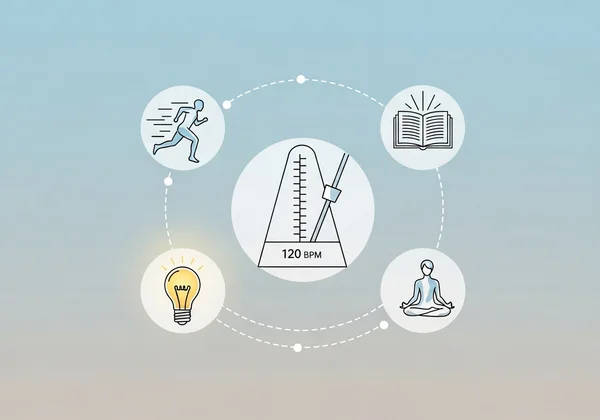 Online metronome with symbols for exercise, study, and calm