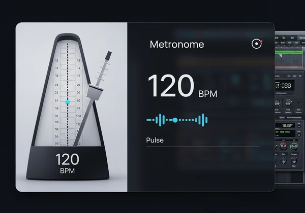 Online metronome interface providing steady pulse for DAW.