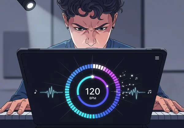 Musician practicing advanced tempo changes