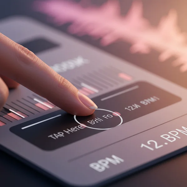 Illustration of finger tapping a tap tempo bpm counter tool
