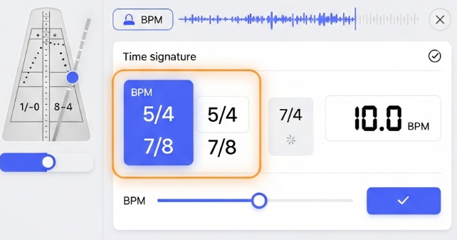 Visual showing different BPMs linked to mood icons