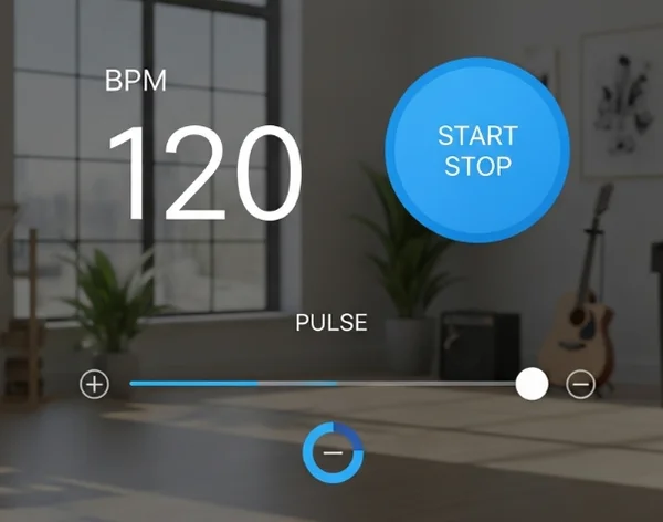 User interacting with a sleek online metronome tool