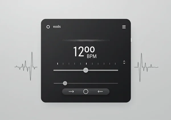 Metronom online menampilkan 120 BPM, dengan antarmuka yang jelas.
