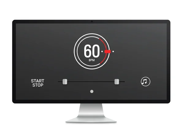 Online metronome interface set to 60 BPM for practice.