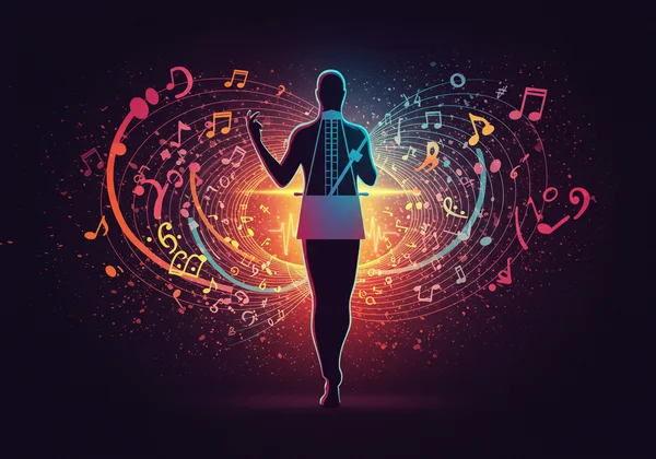 Confident musician mastering complex rhythms with a metronome