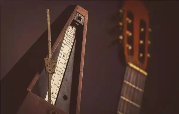 Practice guitar using a metronome