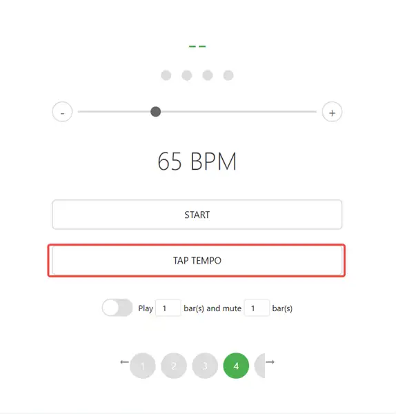 Steps to activate random tempo mode with range settings.